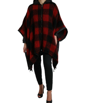 Dolce &amp; Gabbana Elegante chaqueta poncho a cuadros Buffalo