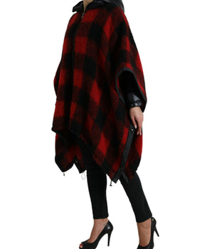 Dolce &amp; Gabbana Elegante chaqueta poncho a cuadros Buffalo