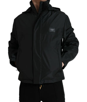 Dolce &amp; Gabbana Sleek Black Windbreaker Jacket