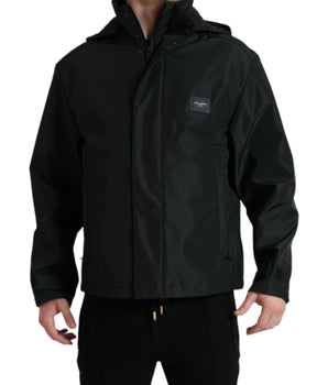 Dolce &amp; Gabbana Sleek Black Windbreaker Jacket