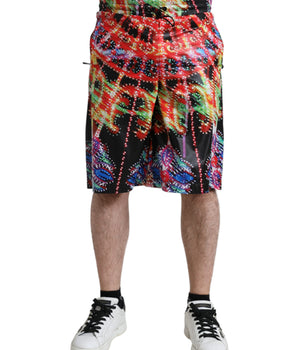Dolce & Gabbana Multicolor Luminarie Print Men Bermuda Shorts
