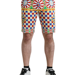 Dolce &amp; Gabbana Multicolor Print Bermuda Shorts