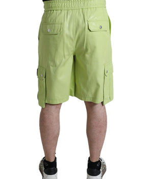 Dolce & Gabbana Light Green Cotton Men Cargo Bermuda Shorts