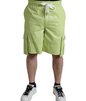 Dolce & Gabbana Light Green Cotton Men Cargo Bermuda Shorts