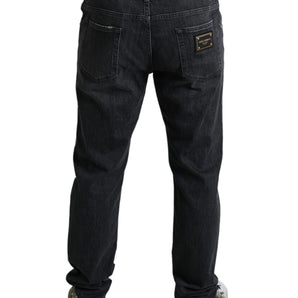 Dolce &amp; Gabbana Elegant Slim Fit Tattered Denim Jeans