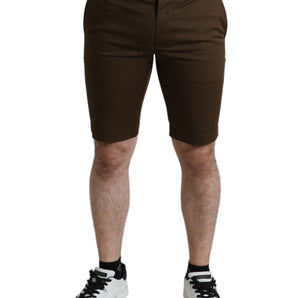 Dolce & Gabbana Chic Brown Bermuda Shorts with Logo Detail