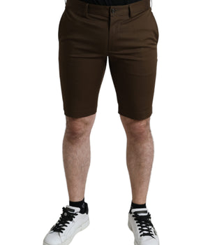 Dolce & Gabbana Brown Cotton Stretch Men Bermuda Shorts