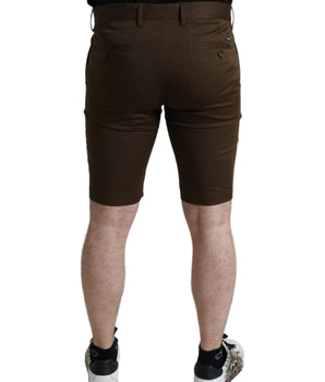 Dolce & Gabbana Brown Cotton Stretch Men Bermuda Shorts