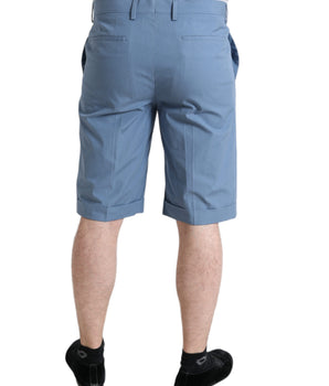 Dolce & Gabbana Sky Blue Cotton Folded Hem Men Bermuda Shorts