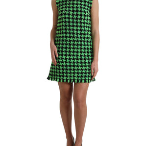 Dolce &amp; Gabbana Elegant Houndstooth Knitted Mini Dress