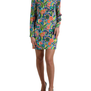 Dolce & Gabbana Multicolor Geometric Silk Mini Dress