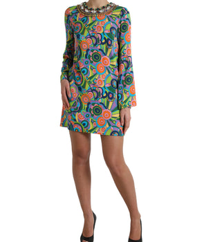 Dolce &amp; Gabbana Multicolor Geometric Silk Mini Dress