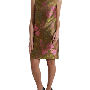 Dolce &amp; Gabbana Elegant Floral Shift Sleeveless Mini Dress