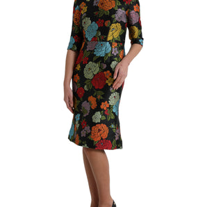 Dolce &amp; Gabbana Elegant Floral Embroidered Pencil Dress