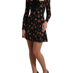 Dolce &amp; Gabbana Elegant Floral A-Line Mini Dress