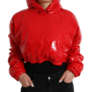 Dolce &amp; Gabbana Chic Shiny Red Cropped Jacket