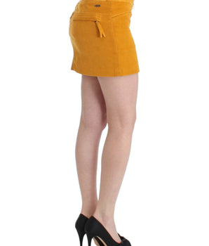 Costume National Chic Yellow Corduroy Mini Skirt Costume National 