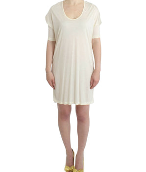 Costume National Chic White Modal Above-Knee Dress Costume National 