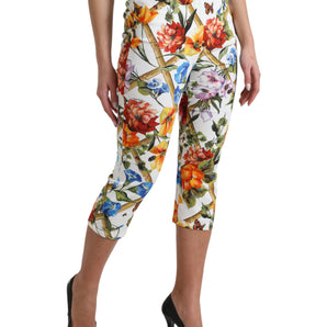 Dolce & Gabbana Floral High Waist Cropped Fashion Pants