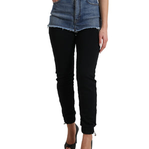 Dolce &amp; Gabbana Chic High Waist Skinny Pants with Denim Shorts