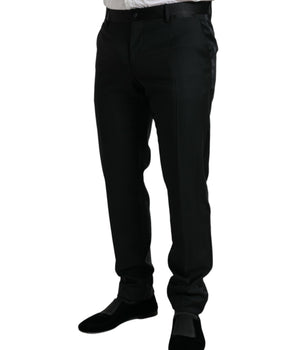 Dolce & Gabbana Black Wool Slim Fit Formal Trouser Dress Pants