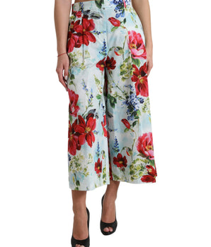 Dolce &amp; Gabbana Pantalones anchos de cintura alta con estampado floral