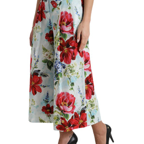 Dolce &amp; Gabbana Floral High Waist Wide Leg Pants