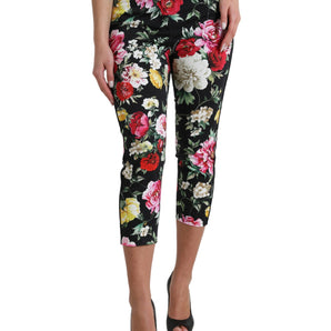 Dolce & Gabbana Elegant Floral Mid Waist Cropped Pants