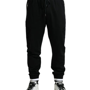 Dolce &amp; Gabbana Elegant Black and White Cotton Joggers