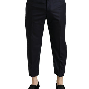 Dolce &amp; Gabbana Elegant Wool-Silk Blend Cropped Dress Pants