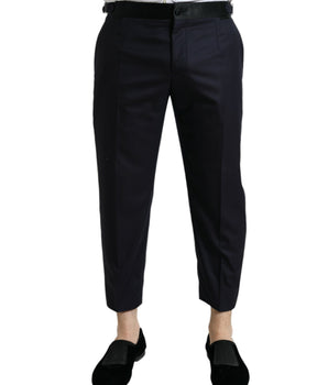 Dolce &amp; Gabbana Blue Wool Cropped Tapered Pants