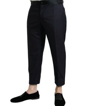 Dolce &amp; Gabbana Blue Wool Cropped Tapered Pants