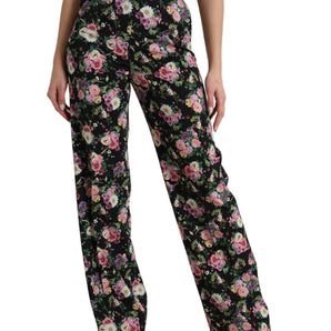 Dolce &amp; Gabbana Floral High Waist Wide Leg Pants