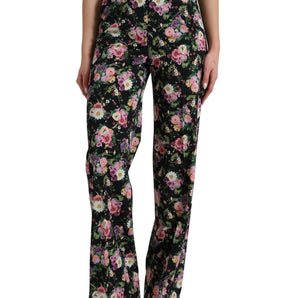 Dolce &amp; Gabbana Floral High Waist Wide Leg Pants