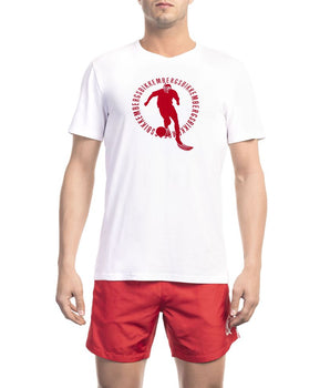 Bikkembergs White Cotton Men T-Shirt