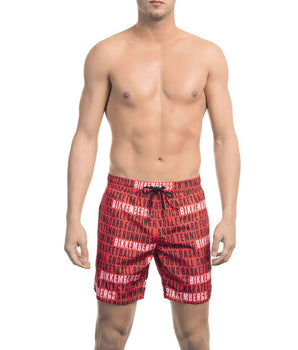 Bikkembergs Red Polyester Men Swim Short