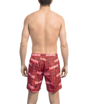Bikkembergs Red Polyester Men Swim Short