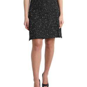 Dolce &amp; Gabbana Elegant Tweed High-Waist Mini Skirt