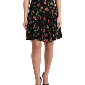 Dolce &amp; Gabbana Floral A-Line Mini Skirt with High Waist