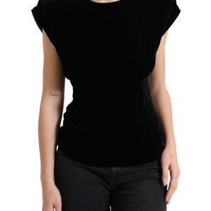 Dolce & Gabbana Velvet Exaggerated Shoulder Top