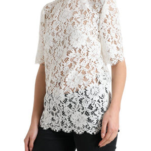 Dolce &amp; Gabbana Elegant White Lace Blouse