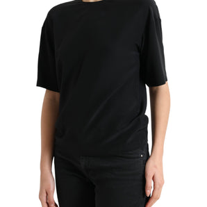 Dolce &amp; Gabbana Blusa elegante con cuello redondo en mezcla de seda