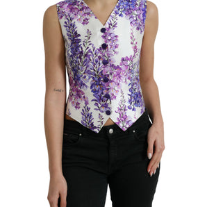 Dolce & Gabbana Floral Print Silk Blend Waistcoat