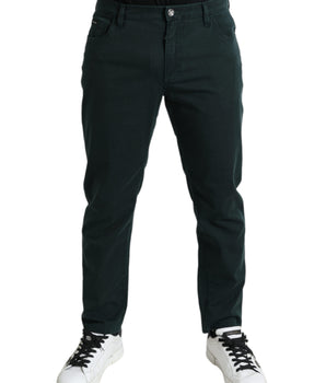 Dolce & Gabbana Green Cotton Stretch Skinny Men Denim Jeans