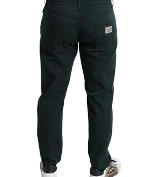 Dolce & Gabbana Green Cotton Stretch Skinny Men Denim Jeans