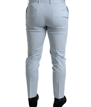 Dolce & Gabbana Sky Blue Cotton Stretch Skinny Pants