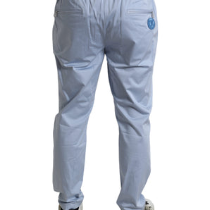 Dolce &amp; Gabbana Elegante Pantalón Jogger Azul Claro para Hombre