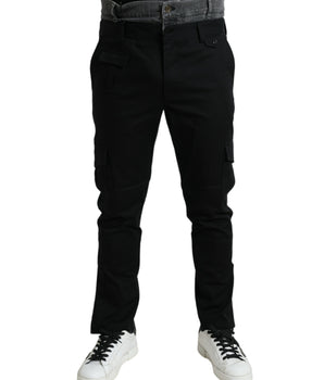 Dolce & Gabbana Black Gray Slim Cotton Denim Jeans Pants
