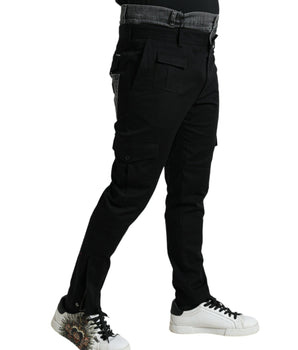 Dolce & Gabbana Black Gray Slim Cotton Denim Jeans Pants