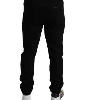 Dolce & Gabbana Black Cotton Skinny Jogger Sweatpants Pants
